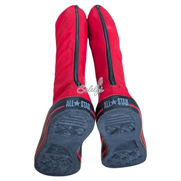 Converse All Star 2012 Custom XXHI Red Black Pink Knee High Sneaker Boot Women 9 - Picture 9 of 11